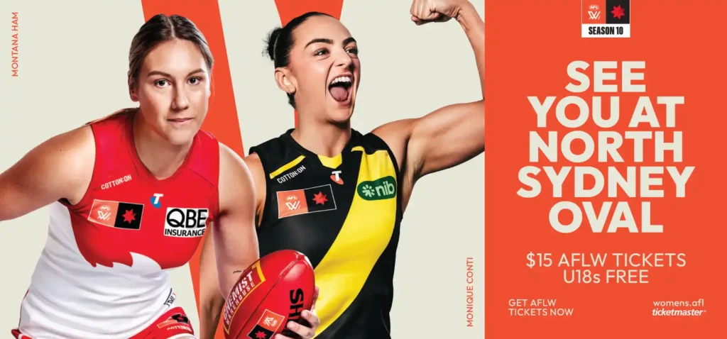 AFLW Season 10 Sydney Swans Richmond Street Poster Bilboard